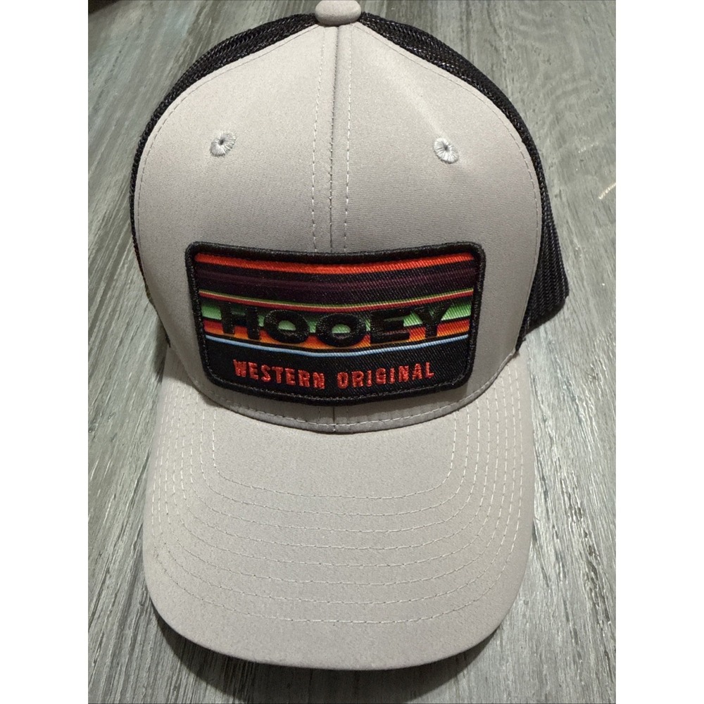 Hooey Western Original Hat Horizon 6 Panel Gray & Black Trucker Cap Snapback